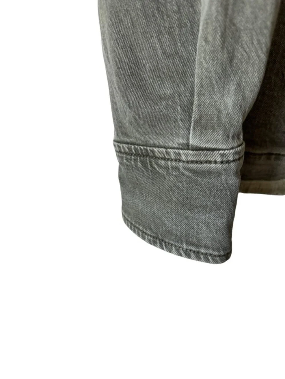 Free People Harley Military Shacket Utility Distressed Pockets Frayed Hem Sm - Picture 11 of 16